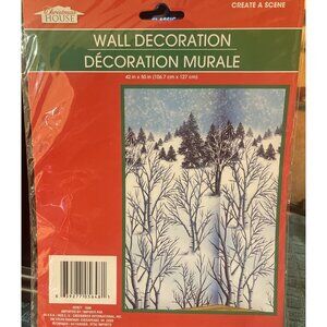 Christmas House Plastic   42” X 50” Room Wall " Decoration